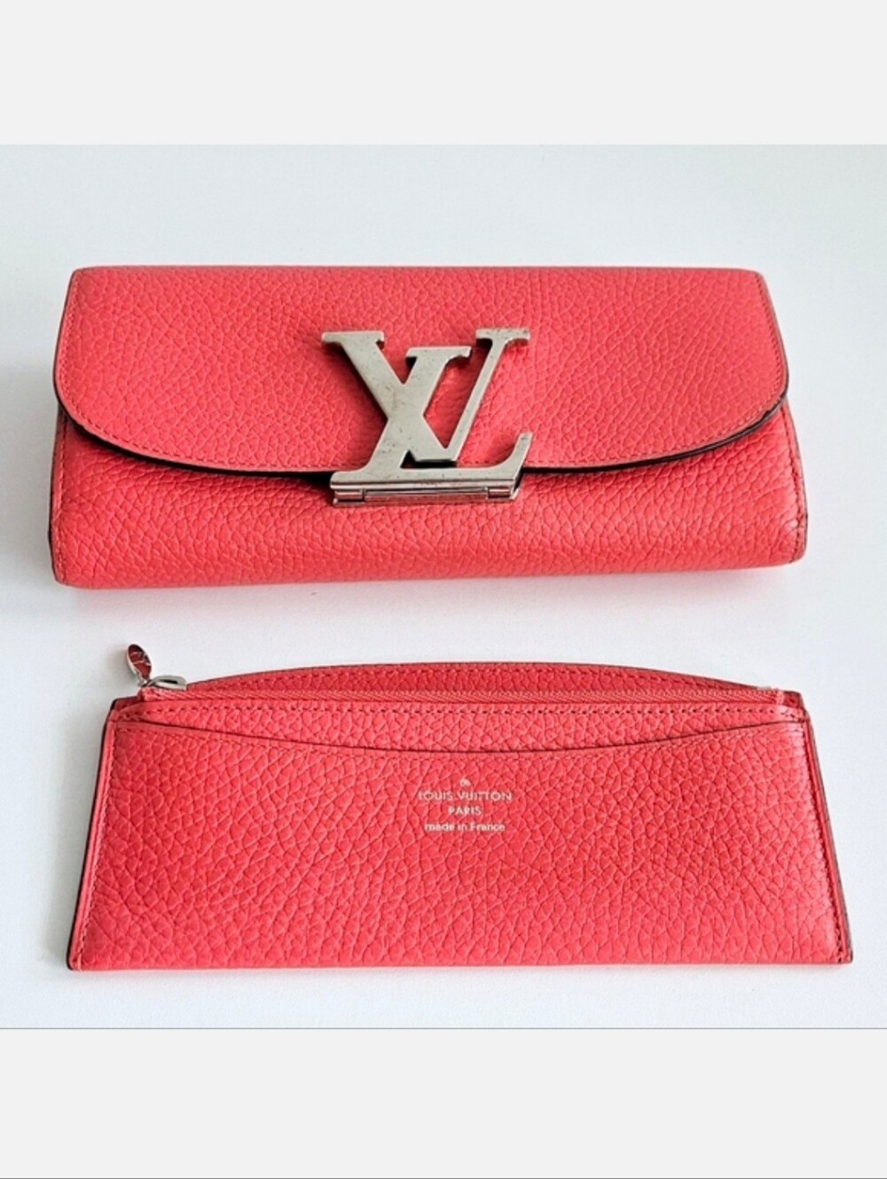 Louis Vuitton Pink Taurillon Leather Long Wallet With Removeable Pouch